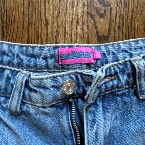 Edikted Low Rise Wide Leg Carpenter Jeans Size XS - Picture 2 of 3